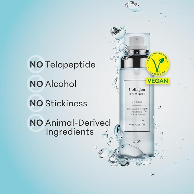 LIZK Collagen Serum Spray for Face 100ml (3.38 fl.oz) Glass Skin,easy to use, sparying at last step in skincare,body care, moisture mist, korea cosmetics