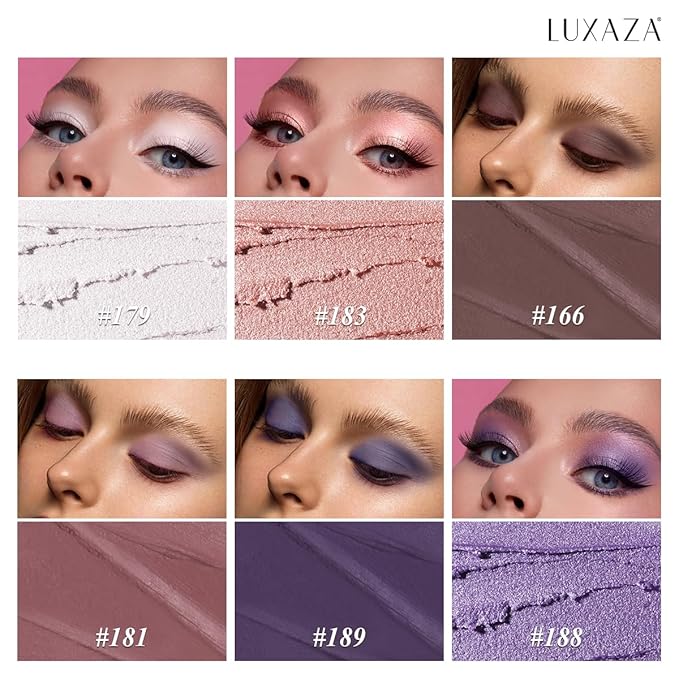 Neutral Eyeshadow Stick Makeup 6PCS Set, Pink and Purple Metallic Shimmer Matte Cream Eye Shadow Eyeliner Brightener Pencil Crayon - PURPLE MARTINI