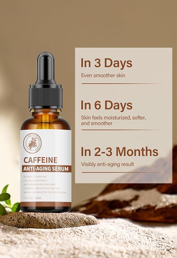 Caffeine Eye Serum Under Eye Treatment Serum for Moisturizing Anti-Aging Brightening Eye Serum, Caffeine Eye Cream for Wrinkles, Dark Spots and Dark Circles Beauty Skin Care
