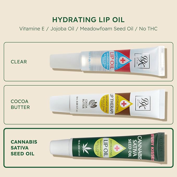 Ruby Kisses Hydrating Lip Oil Cannabis Sativa Hemp Seed RLO04D1 (1 PACK)