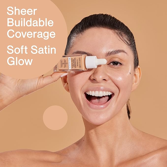 wet n wild Bare Focus Skin Tint, 5% Niacinamide Enriched, Buildable Sheer Lightweight Coverage, Natural Radiant Finish, Hyaluronic & Vitamin Hydration Boost, Cruelty-Free & Vegan - Amber Beige