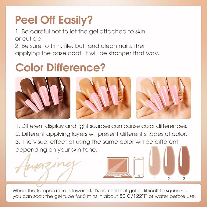ROSALIND Poly Nail Gel Kit -8 Colors + Nail Art Accessories Kit Neon Poly Nails Gel Kit Starter Kit With Slip Solution Pro Clear Bright Colors Nail Extensions Gel Set with Mini UV Lamp