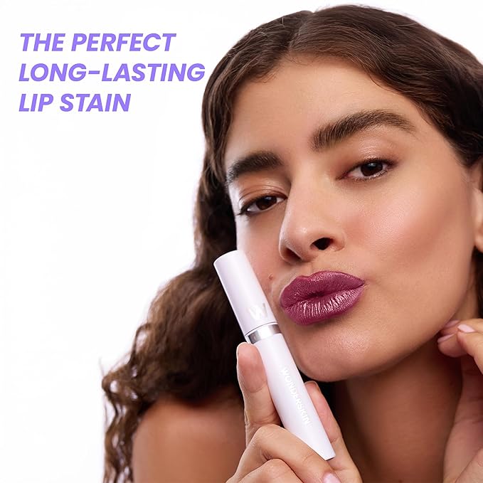 Wonderskin Wonder Blading All Day Lip Stain Peel Off Masque and Reveal Kit - Long Lasting, Waterproof Nude Lip Tint, Transfer Proof Natural Makeup Stain Kit (Bella)