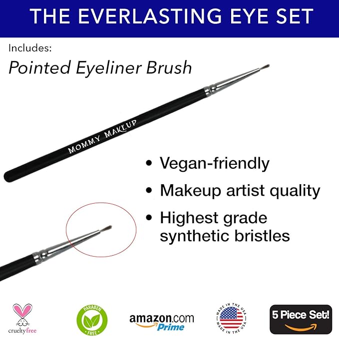 The Everlasting Eye 5 Piece Waterproof Makeup Set. Gel Eyeliner, Creme Eyeshadow, 2 brushes and Mesh Bag. Paraben-free, Talc-free, Cruelty-free. Cashmere/Chocolate Kiss 2502