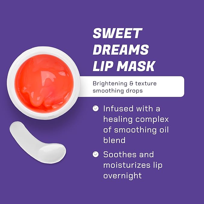 Sweet Dreams Sleeping Lip Mask - Overnight Lip Mask - Organic Lip Balm & Moisturizer - Hydration - Rich in Antioxidants - Paraben & Sulfate Free - Travel Size - For Men & Women - 0.7 oz
