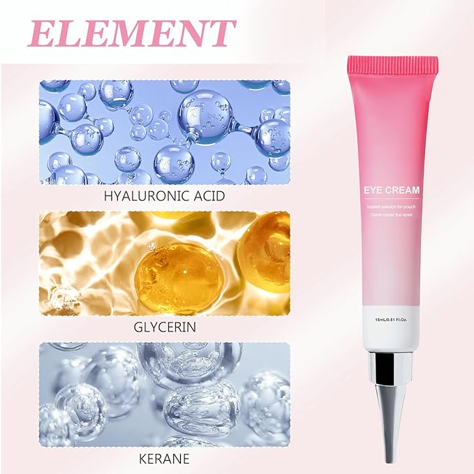 Instant Under Eye Cream, Ream For Eye Bags, Moisturizing Eye Cream, Anti-Wrinkle Eye, Brightening Eyes Tightener Cream, Helps To Instantly Reduce The Puffy Eye Look（2pcs）