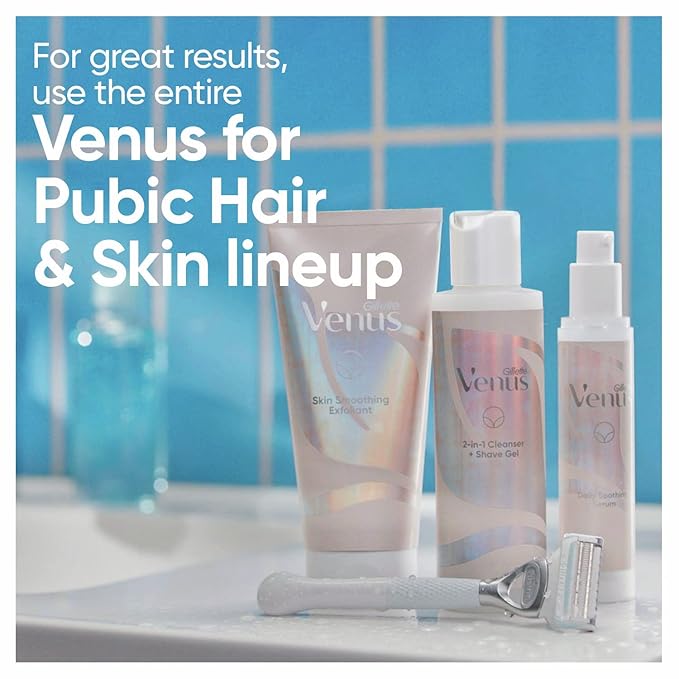 Gillette Venus Intimate Grooming 2in1 Cleanser and Shave Gel for Bikini Pubic Hair and Skin 6.4 Oz