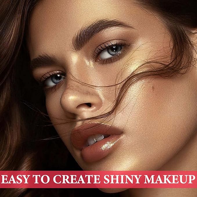 Face Glitter Blush Shimmer Waterproof Highlighter Blusher Powder,Facial Contour Corrector Long Lasting Glitter Illuminator Highlighter Palette Shimmer Highlight Makeup Palette(02#)