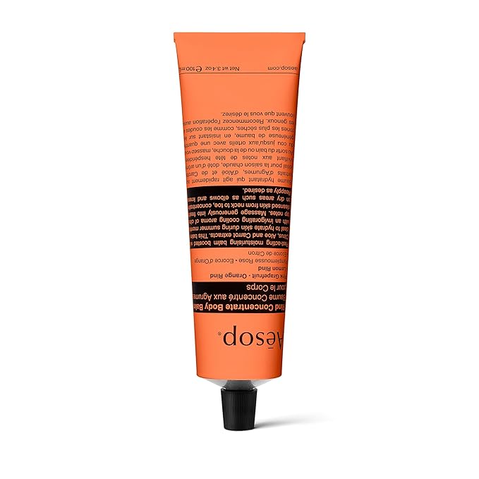 Aesop Rind Concentrate Travel Body Balm | Nourish and Smooth Skin with Shea and Cocoa Butter | Aloe Vera Juice to Soothe and Hydrate | 3.4oz / 100mL