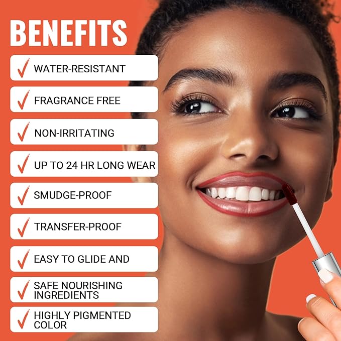 2pcs Lip Stain Peel Off - Lip Liner Stain Long Lasting Waterproof,2-in-1 Lip Liner with Tweezer Nude Matte,Non-Stick Cup,Highly Pigmented，Natural Finish,Stay On All Day,Perfect for Gift (Mauve+Rose)