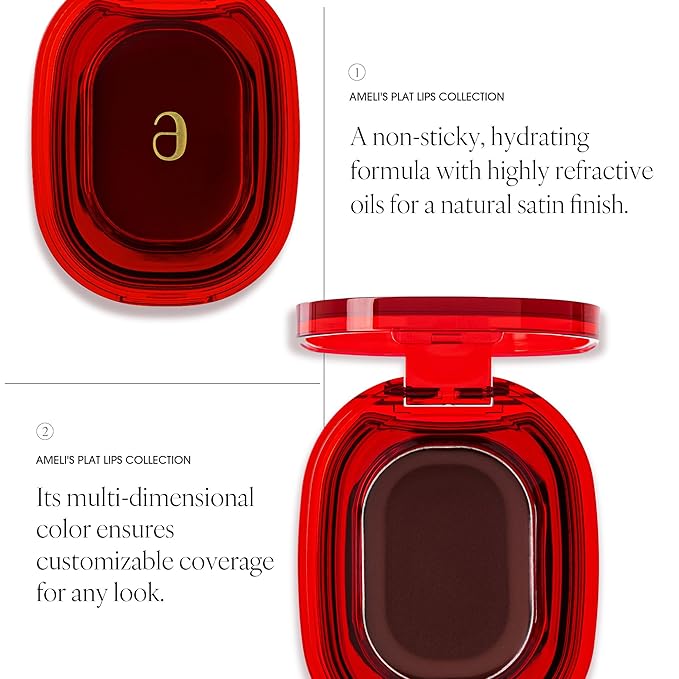 PLAT LIPS 927 BURGUNDY, Lip & Cheek, Lightweight, Naturally Dewy+ Glowy Finish, Blendable & Buildable Formula (1.2g, 0.003 oz.)