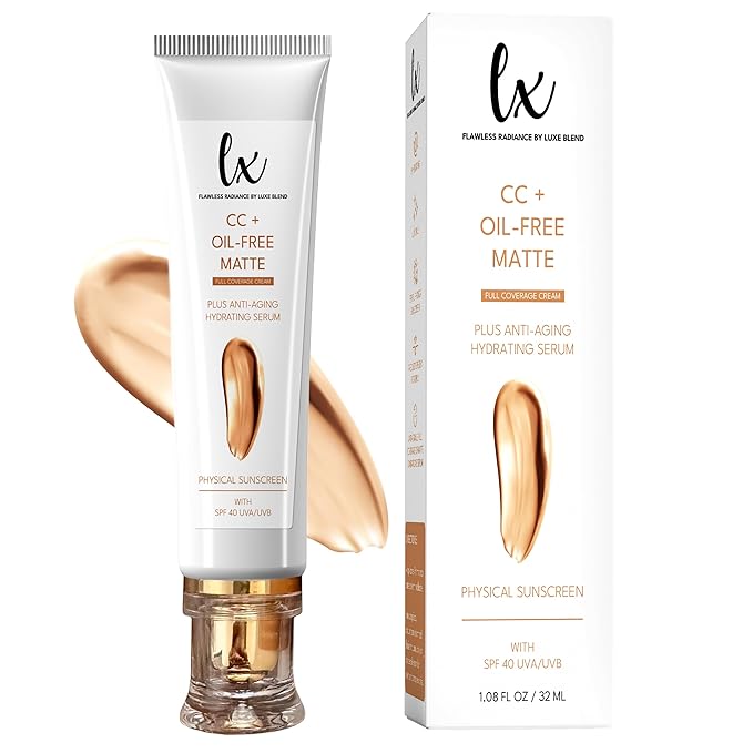 Lx Blend CC+ Cream Oil Free Matte Anti Aging Foundation SPF40 (Light Cool)