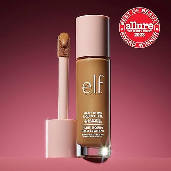 e.l.f. Halo Glow Liquid Filter, Complexion Booster For A Glowing, Soft-Focus Look, Infused With Hyaluronic Acid, Vegan & Cruelty-Free, 8.5 Rich