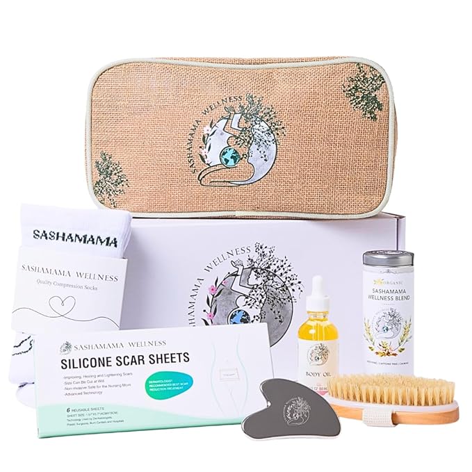 Luxury Baby Shower Gifts- Pregnancy Gift Box for First Time Moms- Pregnancy Must Haves - PostPartum Recovery Care- Postpartum Essentials - Prenatal and PostPartum Gift - Sashamama Gifts for mom