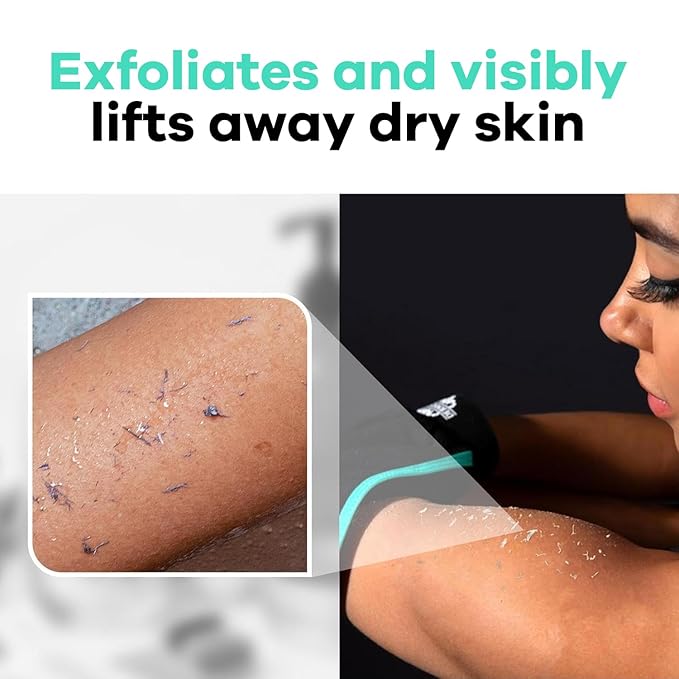 Dermasuri Deep Exfoliating Glove - Polishing Mitt Body Scrubber - Korean Skin Cleaner Exfoliator & Dead Skin Buffing Treatment - Keratosis Pilaris Scrub Remover- Shower Skincare (1 Pack)