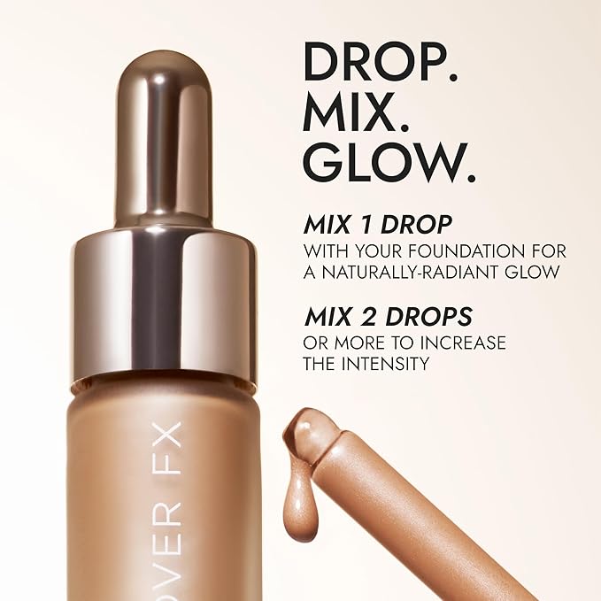 COVER FX Custom Bronzer Drops - Gilded Glow: Rich Bronze - 1 Fl Oz - Radiant Glow Liquid Bronzer - Customizable Color
