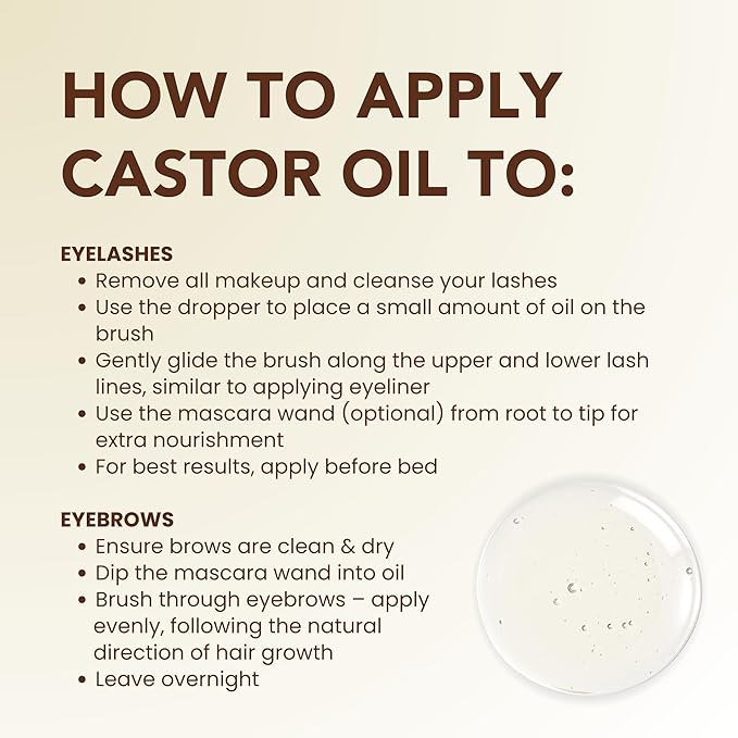 BodyJ4You Castor Oil Eyelashes Eyebrows - 100% Pure Natural USDA Organic Cold Pressed - Hydrating Skin Hair Growth Oil Lashes Scalp - Non-GMO Hexane Free Carrier Unrefined (2 Fl Oz (60 ml) - KIT)