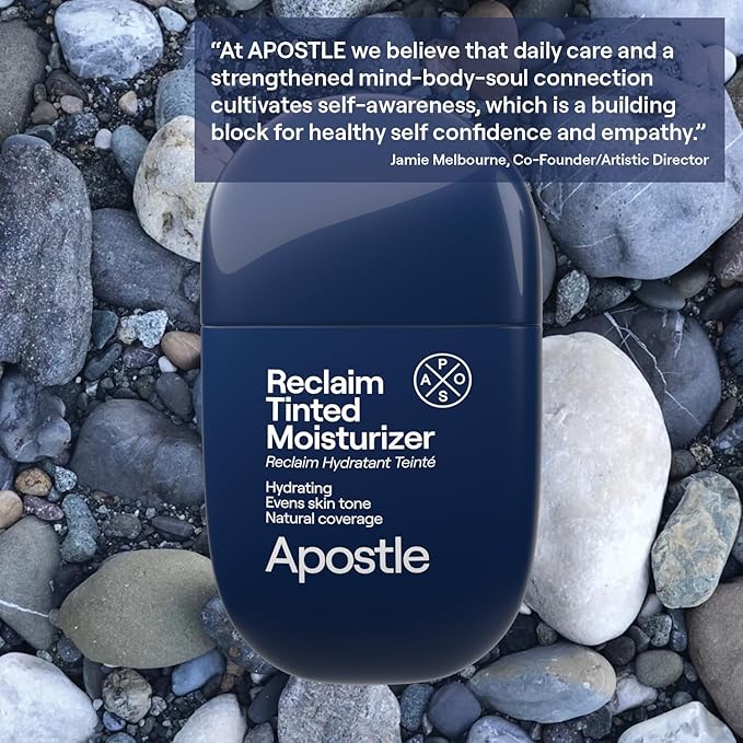 APOSTLE Reclaim Tinted Moisturizer for Men (6 Cornwall) - Niacinamide, Vitamin E, Squalane, Hyaluronic Acid, Tinted Face Moisturizer For Men. Hydrates, Evens Skin Tone, Reduces Fine Lines, 1 Fl. Oz.