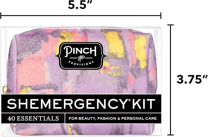 Pinch Provisions Shemergency Kit for Her, 40 Emergency Essential Items, Compact, Multi-Functional Pouch, Gift for Women, Birthday, Bachelorette Parties, and More!