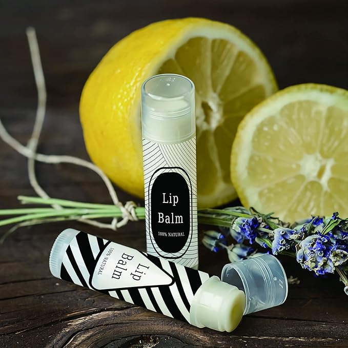 CRASPIRE Lip Balm Labels 80pcs Homemade Lip Balm Labels 2” Clear Lip Balm Labels for Tubes Printable Waterproof Lip Balm Stickers Labels for Lip Balm Handcream Candle Container（Geometry）