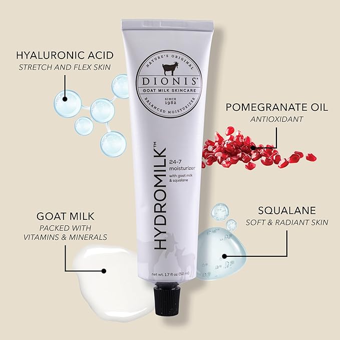 Dionis Goat Milk Skincare 1.7 fl oz Hydromilk 24-7 Moisturizer - Crulety Free, Paraben Free, For All Skin Types