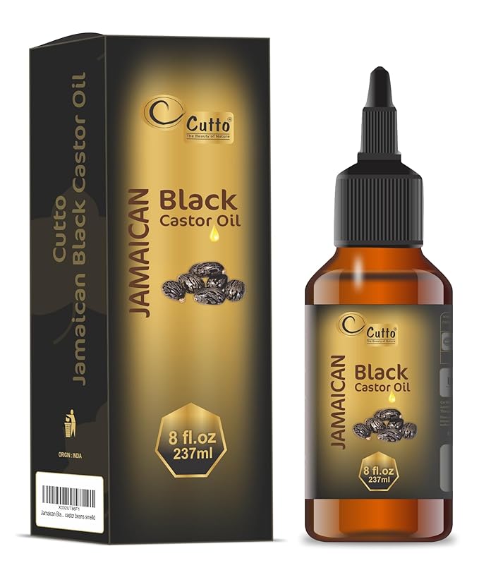CUTTO -THE BEAUTY OF NATURE Jamaican Black Castor Oil (8 fl oz/ 237 ml),Traditional Handmade with Typical and Traditional roasted castor beans smell…