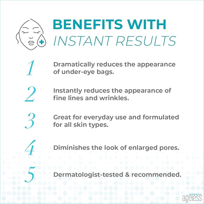 Instantly Ageless Facelift in A Box - Instant Eye Bag Remover Puffiness -1 Box of 25 Vials - Instant Under Eye Bags Remover - Wrinkle Tightener - Instant Wrinkle Remover for Face Instant Lift