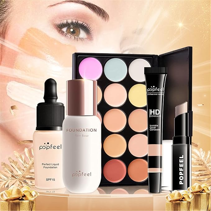 Multi-purpose Makeup Kit All-in-One Makeup Gift Set Colours Mix Eyeshadow Concealer Lip Gloss Pressed Powder and Powder Blusher Cosmetic Makeup Palette Set Kit #096