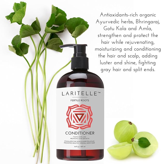 Organic Hair Growth Set | Fertile Roots Shampoo + Conditioner + Leave-In Treatment | Follicle Stimulating Rosemary, Ginger & Clove | Anti-Hair Loss, Strengthening, Nourishing | USA made
