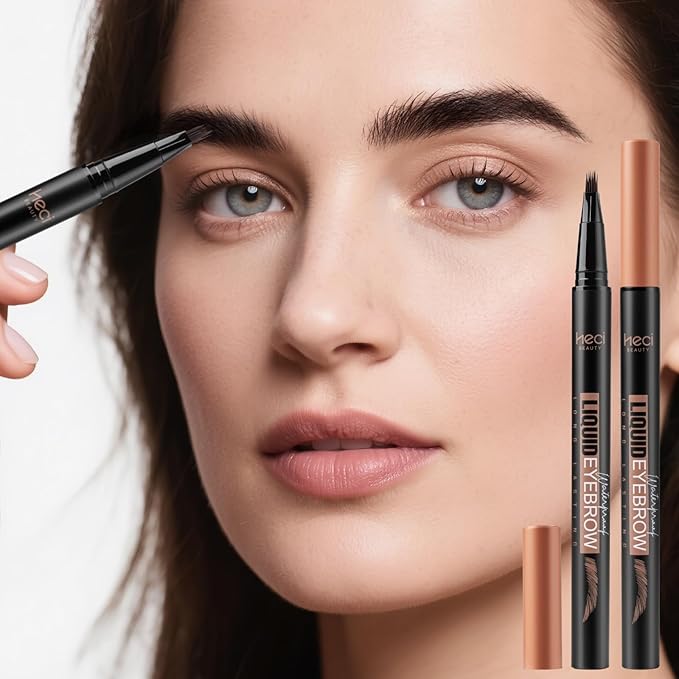 Eyebrow Pen, Angled Brow Brush,Eyebrow Pencils for Women,Natural Brow Pen,Hair-Like Strokes, 24hrs Long-Lasting,Waterproof, Smudge-Proof,Easy to Use, Multiple Uses,Gifts for Her,Chocolate