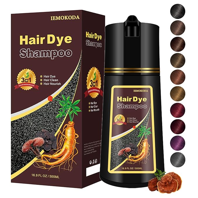 Hair Dye Shampoo, Gray Hair Coverage Dye Shampoo, Hair Color Shampoo for All Hair Types, Champu Para Canas, Suitable for Home and Salon (Coffee)