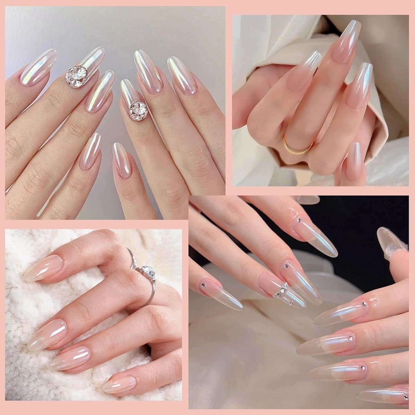 Artdone 16 Colors Chrome Nail Powder, Iridescent Aurora Chameleon Powder Metallic Mirror Effect Pigment Pearlescent Mermaid Pigment Pearl Glitter Dust Kit, Nail Art Decoration, Resin Craft