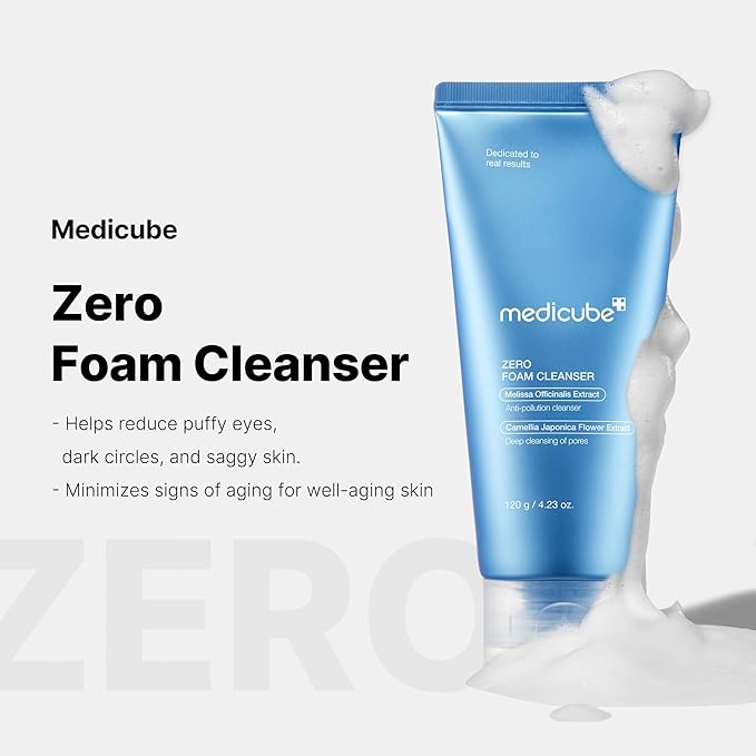 Medicube Home Care Duo for Flawless Skin: Zero Pore Blackhead Mud Facial Mask and Zero Foam Cleanser for Sensitive Skin