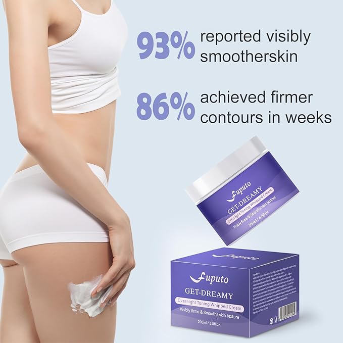 Get Dreamy Overnight Toning Whip - Body Firming Cream for Women, 6.76 oz Sleep & Sculpt Night Cream, Reduces the Appearance of Body Skin Laxity for Mulated for All Skin Types (200ml)