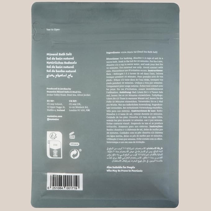 Dead Sea Salts for Soaking Relaxing Sea Salt Bath Soak for Body Rejuvenation - Natural Mineral Salts - Coarse Dead Sea Salt Unscented Bath Salts for Women & Men (2.2 lb)