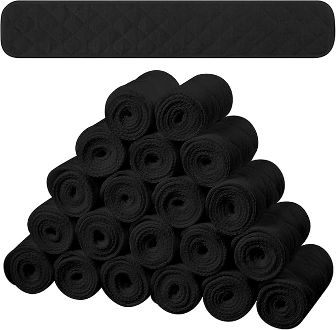 Toulite 20 Pcs Bra Liners for Sweat 18x3 Inch 3 Layer Washable Rectangle Cotton Under Breasts Pads for Women Absorb Sweating