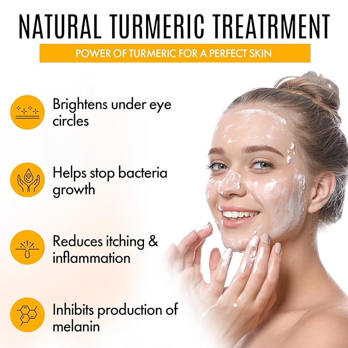 Turmeric Skincare Set - Turmeric Skin Care Products Brightening & Acne - Turmeric Skin Care Kit, Turmeric Skin Care Set - Turmeric Cleanser, Body Scrub, Face Cream & Facial Serum