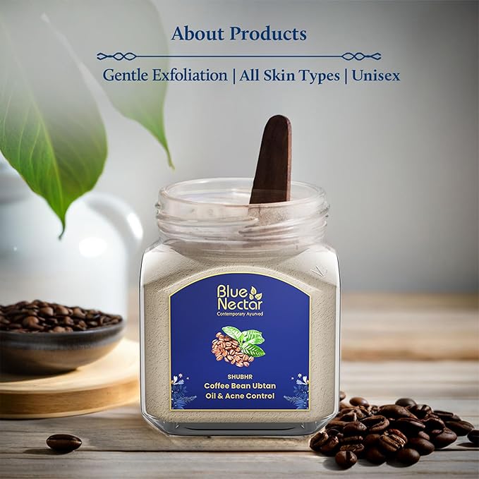 Blue Nectar Coffee Bean Natural Cleanser, 3-in-1 Cleanser, Face Scrub & Face Pack for Skin Repairing & De tan Removal, 100% Natural with Multani Mitti Powder (3.52 Oz11 Herbs)