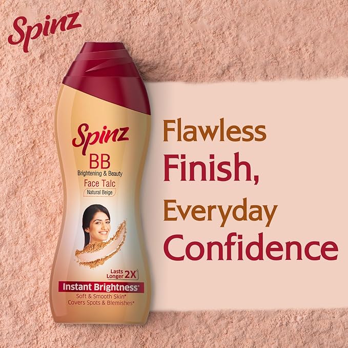 Spinz BB Talc, instant glow cover spots & blemishes 100g