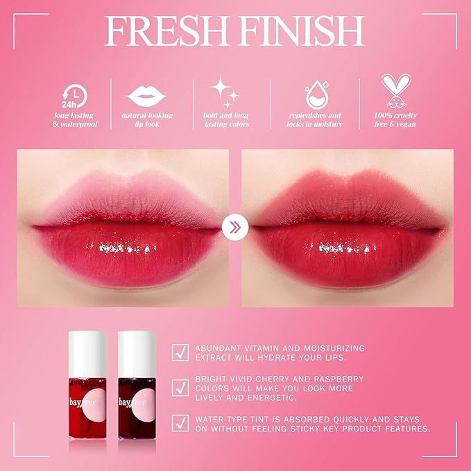 Lip Tint Stain Set, Korean Water Tint Lightweight Non-sticky, Waterproof Long Lasting Liquid Blush & Lip Stain, Transfer-Proof, Matte Finish Lip Color Makeup (made into jam)