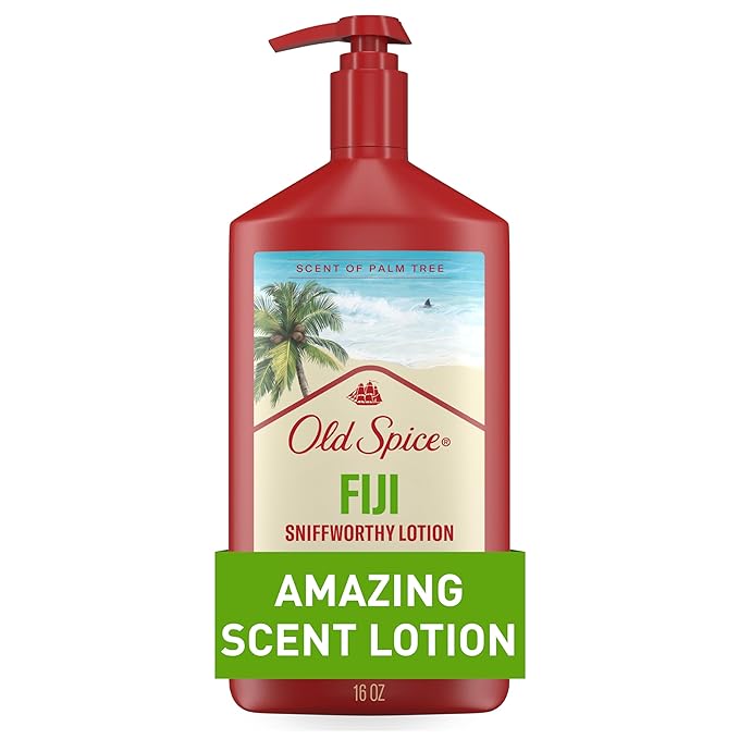 Old Spice Hand, Face & Body Lotion for Men, 24/7 Lightweight Moisturization with Amazing Scent, Instant Absorption, For All Skin Types, Fiji with Palm Tree Scent, 16 oz