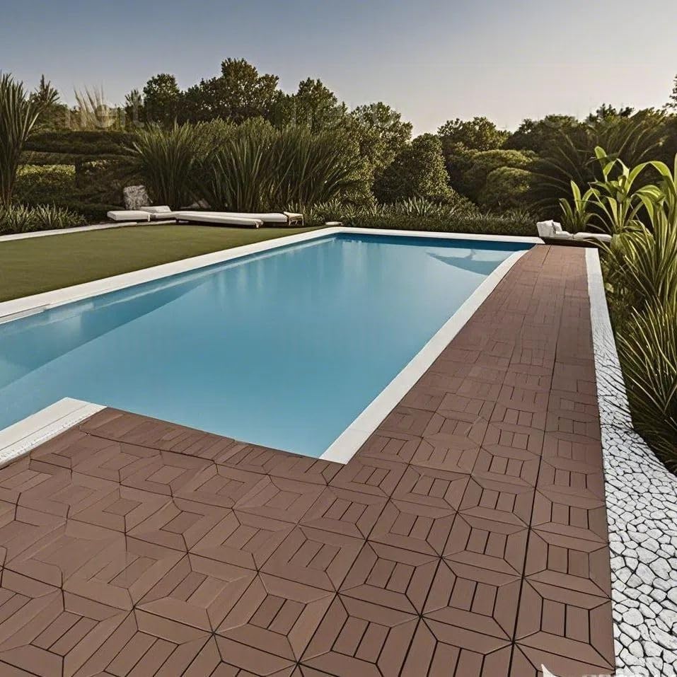 Plastic Interlocking Deck Tiles, 12x12 Inches Waterproof Outdoor Patio Flooring - Image 6