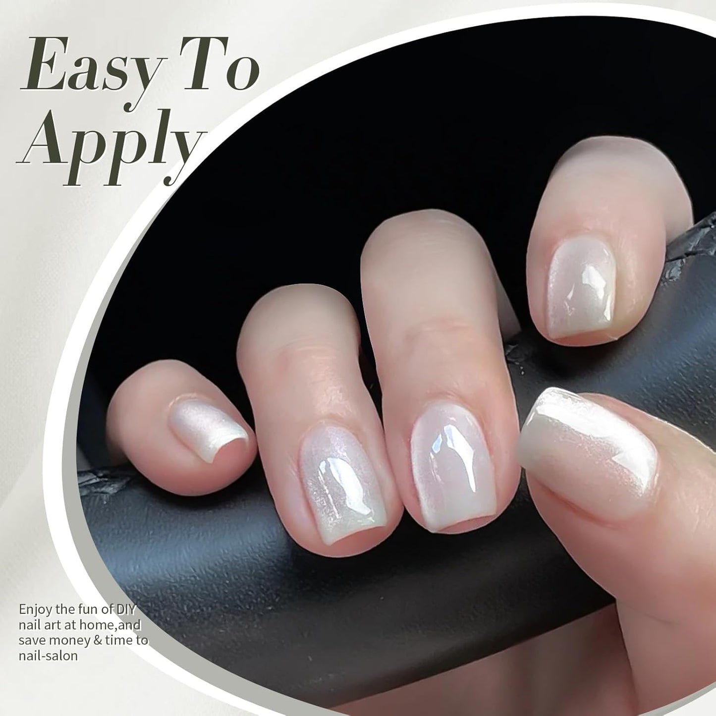 BORN PRETTY Cat Magnetic Eye Gel Nail Polish, Milky White Cat Glitter Cat Magnetic Gel Nail Polish, Holographic Magnetic Nail Polish for Nail Art Manicure Salon DIY at Home 15ML