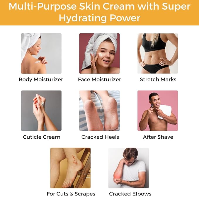 RaGaNaturals Natural Mango Butter Body Cream for Dry Skin for Women, Men - Tropical Plant-Based Hydrating Moisturizer with Avocado Oil and Vitamin E - Non-Greasy, Vegan, Cruelty-Free, Smell Good -8 Oz