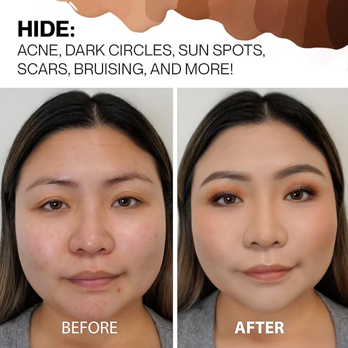 HIDE PREMIUM Liquid Foundation, SEE SHADE FINDER Below For Perfect Match, Multi-Use Waterproof Foundation, Medium/Full Coverage Foundation, Oil Free – We Have a Shade For All Skin Types, 1 fl. Oz. (Henna).