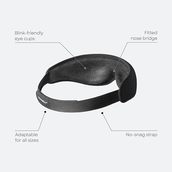 Ostrichpillow Eye Mask, Sleep Mask for Men Women 100% Blackout, No Pressure On Eyes, Soft & Breathable, Adjustable Fit, Travel Bag Included
