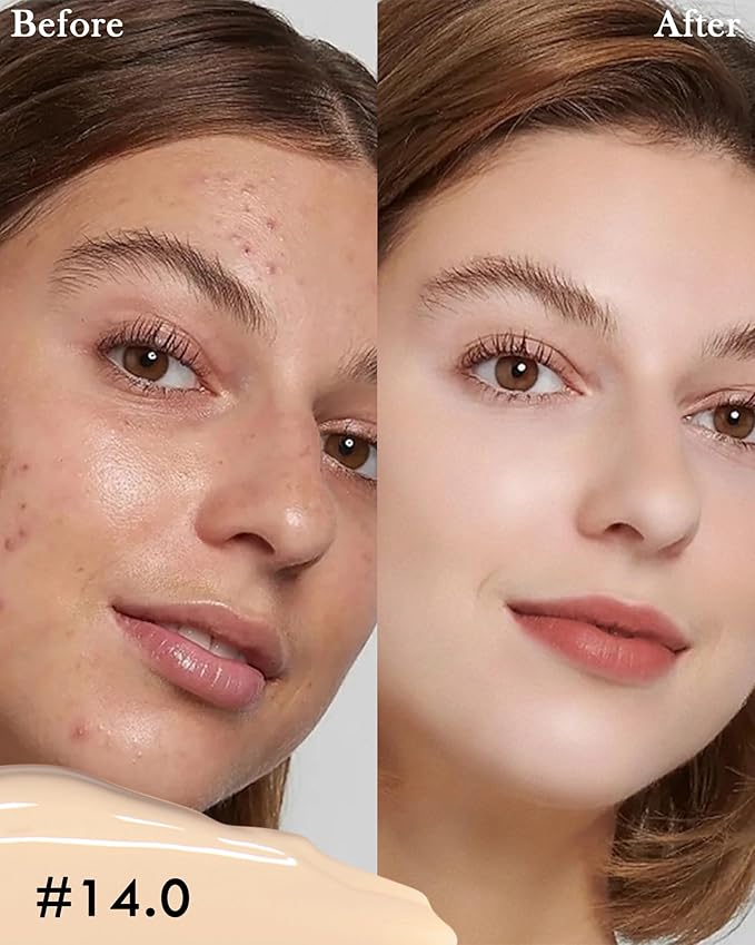 2 PCS Under Eye Concealer Full Coverage, Waterproof Color Correcting Concealer All Day Coverage Dark Circles, Puffiness, Redness, Lightweight Cream Foundation Brightener, Natural Matte Finish, light W