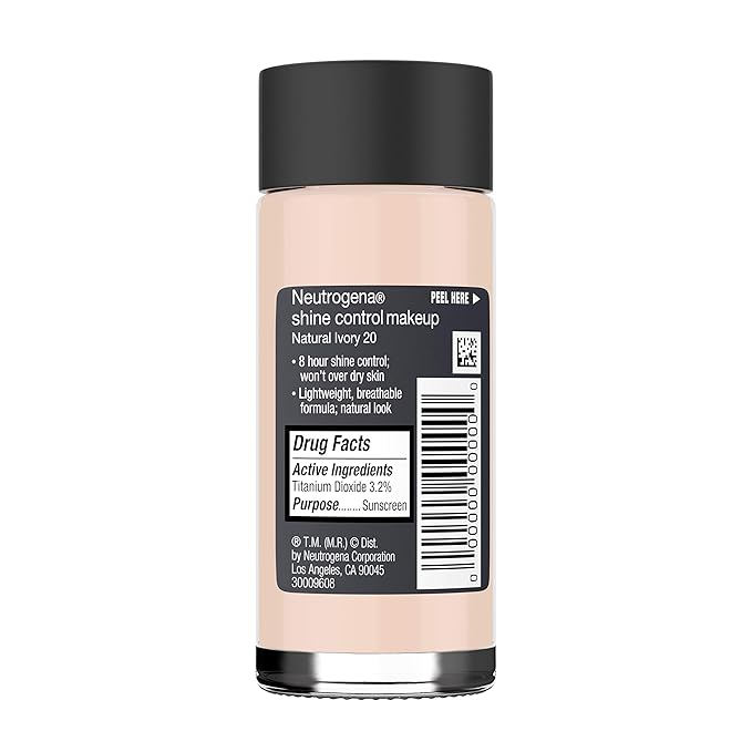 Neutrogena Shine Control Liquid Makeup Broad Spectrum Spf 20, Natural Ivory 20, 1 Oz.