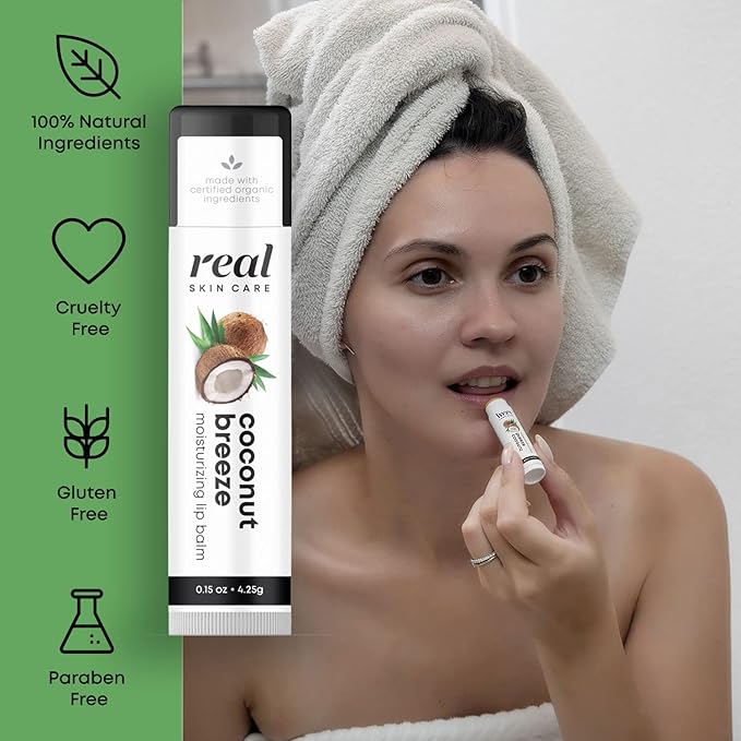 Organic Flavored Lip Balm – Lip Repair for Dry Cracked Lips Coconut Oil Lip Balm Lip Balm Set – Beeswax Lip Balm Lip Balm Pack – Organic Lip Balm Girls Trip Gift Favor Lip Balm Organic