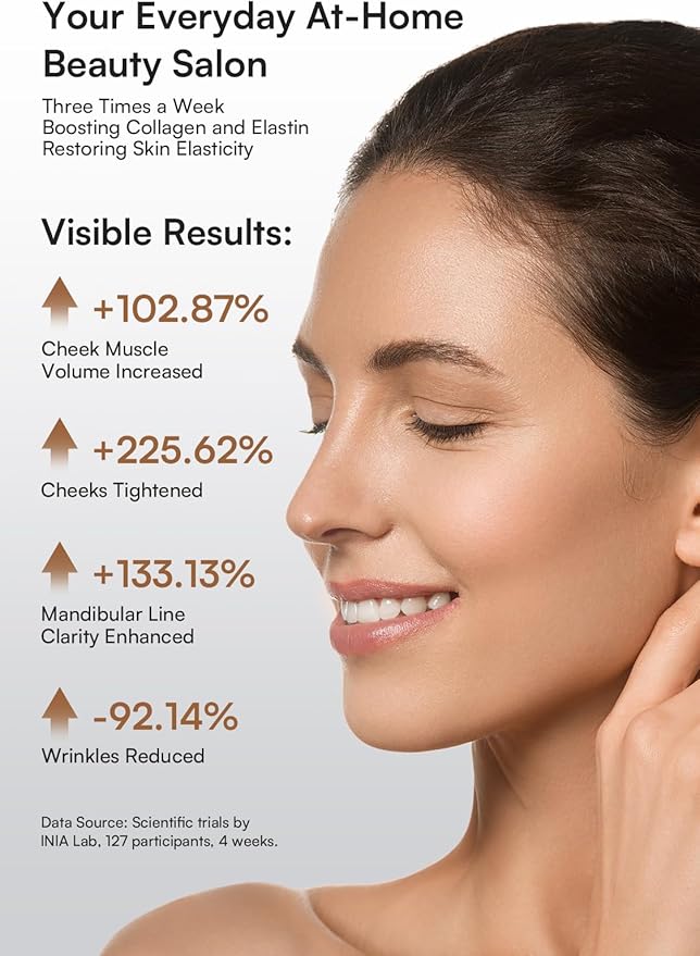 INIA 3-in-1 Red Light Therapy for Face and Neck Facial Massager True Beauty Glow Device, Lifting & Firming Skincare Tool